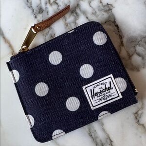 Herschel Supply Company Jack Navy & White Polka Dot Card Holder Wallet